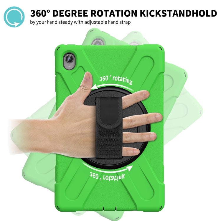 For Lenovo Tab P11 Silicone Hybrid PC Tablet Case with Grip & Shoulder Strap(Green) - Lenovo by PMC Jewellery | Online Shopping South Africa | PMC Jewellery | Buy Now Pay Later Mobicred