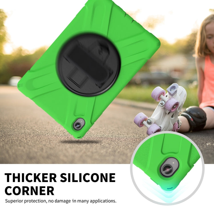 For Lenovo Tab P11 Silicone Hybrid PC Tablet Case with Grip & Shoulder Strap(Green) - Lenovo by PMC Jewellery | Online Shopping South Africa | PMC Jewellery | Buy Now Pay Later Mobicred