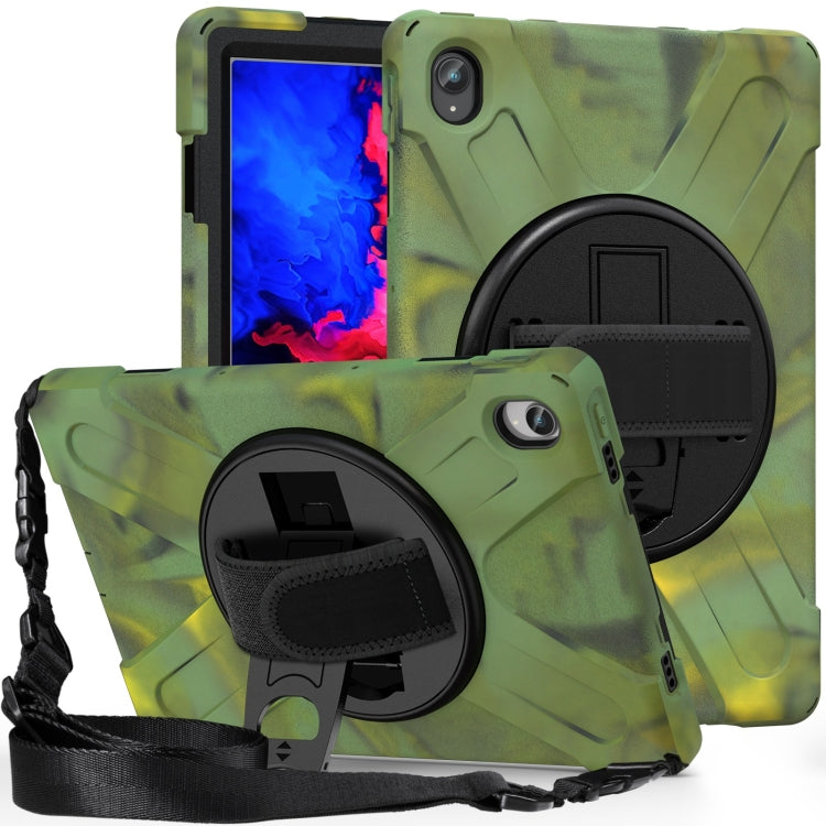 For Lenovo Tab P11 Silicone Hybrid PC Tablet Case with Grip & Shoulder Strap(Camouflage) - Lenovo by PMC Jewellery | Online Shopping South Africa | PMC Jewellery | Buy Now Pay Later Mobicred