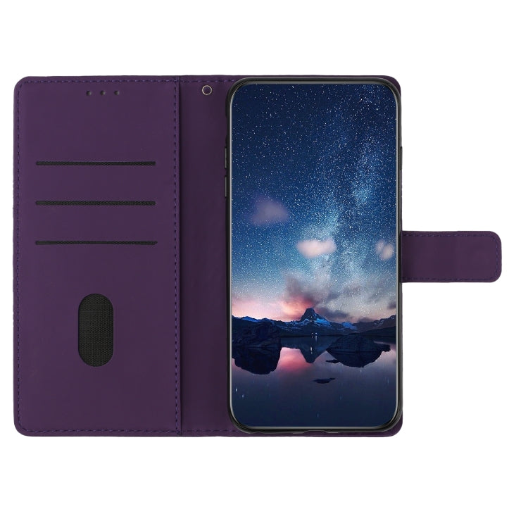 For iPhone 16 Plus Diamond Embossed Skin Feel Leather Phone Case(Purple) - iPhone 16 Plus Cases by PMC TechLife | Online Shopping South Africa | PMC TechLife | Buy Now Pay Later Mobicred
