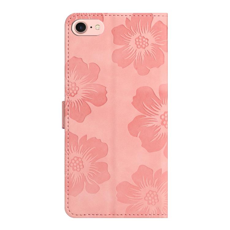 For iPhone 16e Flower Embossing Pattern Leather Phone Case(Pink) - iPhone 16e Cases by PMC TechLife | Online Shopping South Africa | PMC TechLife | Buy Now Pay Later Mobicred
