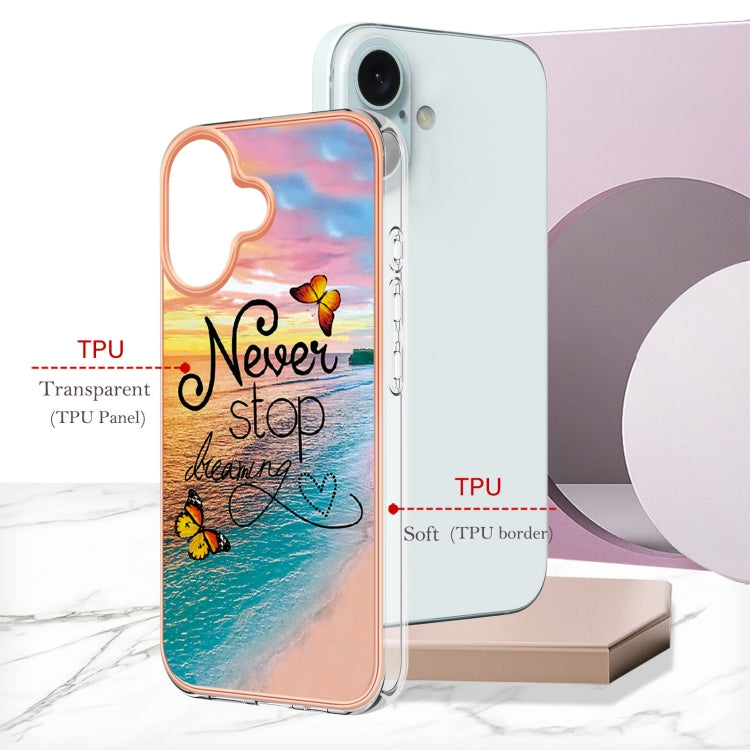 For iPhone 16 Plus Electroplating Pattern IMD TPU Shockproof Case(Dream Chasing Butterfly) - free shipping - PMC TechLife - Order now!