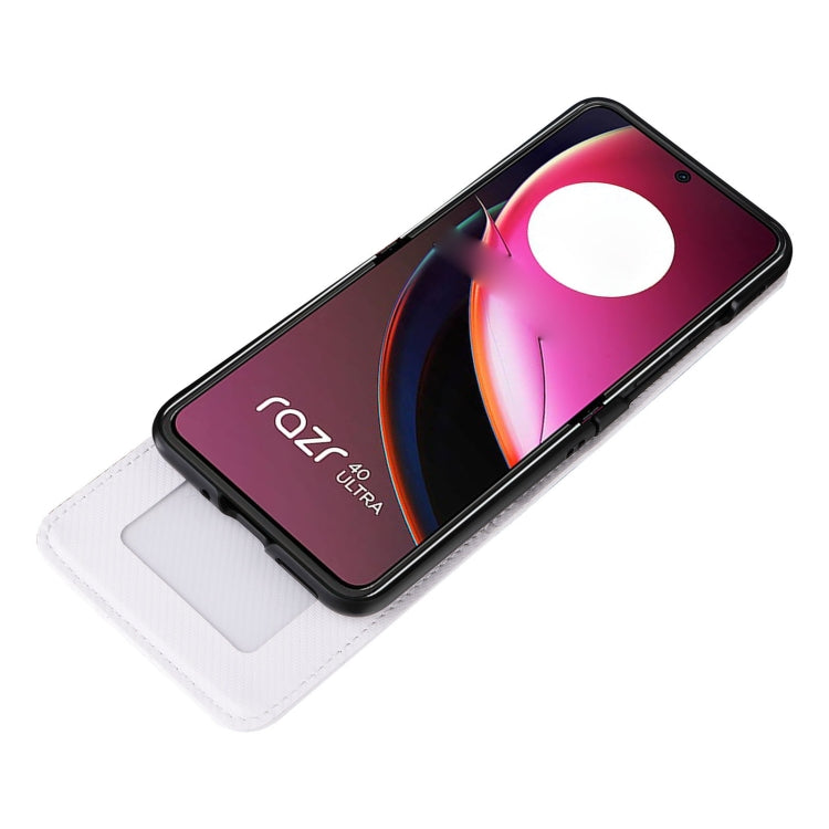 For Motorola Moto Razr 40 Ultra Card Slot PU Leather PC Phone Case(White) - Motorola Cases by PMC TechLife | Online Shopping South Africa | PMC TechLife | Buy Now Pay Later Mobicred