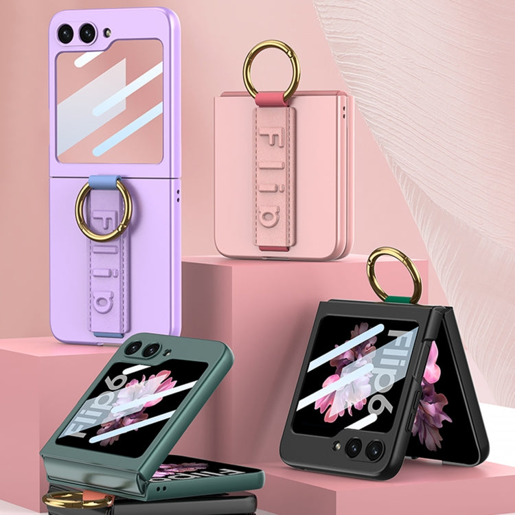 For Samsung Galaxy Z Flip6 GKK Integrated Ultrathin Shockproof Phone Case with Ring Wrist Strap(Carbon Fiber) - free shipping - PMC Jewellery - Order now!