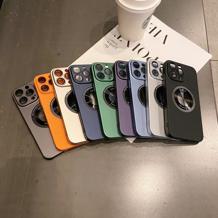 For iPhone 14 Electroplating Oil Injection Magsafe Magnetic PC Phone Case(Orange) - iPhone 14 Cases by PMC TechLife | Online Shopping South Africa | PMC TechLife