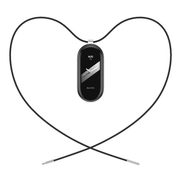 For Xiaomi Smart Band 10 / 9 / 8 Mijobs Stainless Steel Buckle Wax Rope Necklace(Black+Silver) - free shipping - PMc TechLife - Order now!