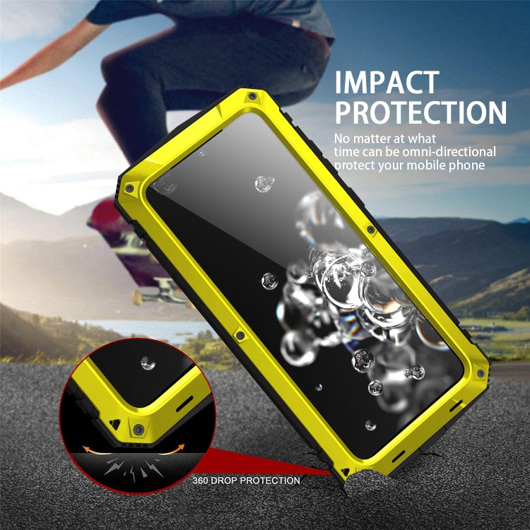 For Samsung Galaxy S20 Ultra R-JUST Waterproof Shockproof Dustproof Metal + Silicone Protective Case(Yellow) - Galaxy Phone Cases by R-JUST | Online Shopping South Africa | PMC TechLife | Buy Now Pay Later Mobicred