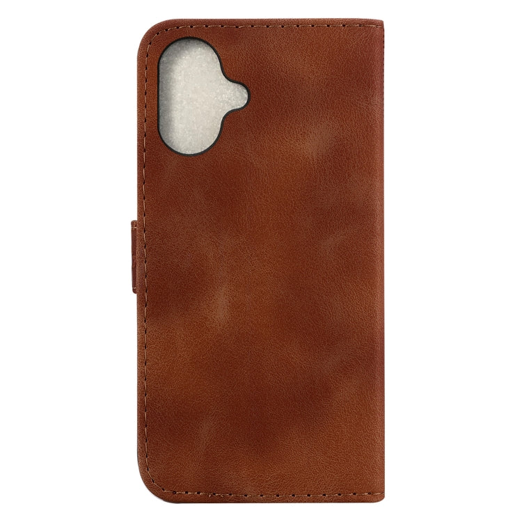 For iPhone 16 Seven-shaped Embossed Leather Phone Case(Brown) - iPhone 16 Cases by PMC TechLife | Online Shopping South Africa | PMC TechLife | Buy Now Pay Later Mobicred