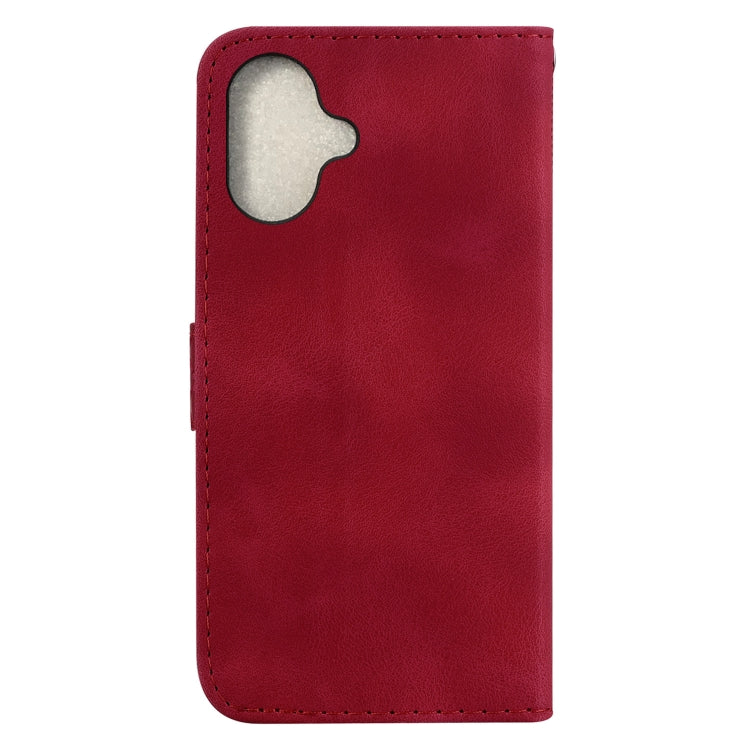 For iPhone 16 Seven-shaped Embossed Leather Phone Case(Red) - iPhone 16 Cases by PMC TechLife | Online Shopping South Africa | PMC TechLife | Buy Now Pay Later Mobicred