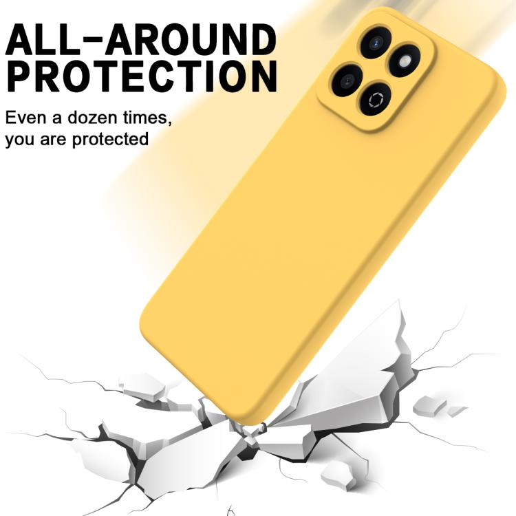 For Honor X6b 5G / Play 60 Plus Solid Color Liquid Silicone Dropproof Full Coverage Phone Case(Yellow) - free shipping - PMC TechLife - Order now!