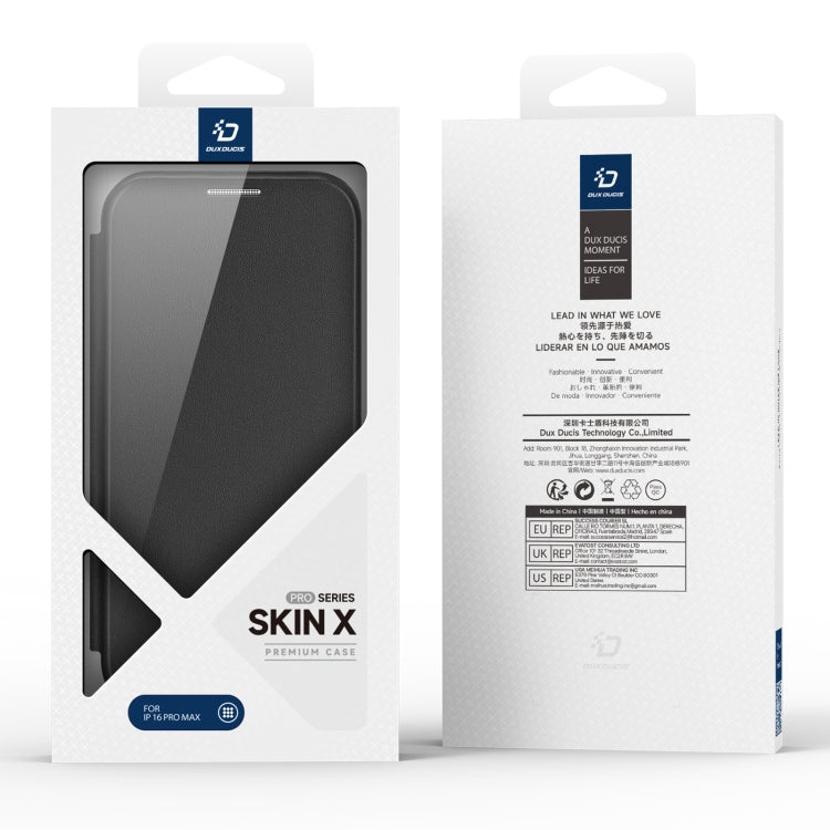 For iPhone 16 Pro Max DUX DUCIS Skin X Pro Series Magsafe PC + TPU Phone Leather Case(Black) - free shipping - PMC TechLife - Order now!