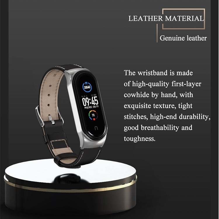 For Xiaomi Mi Band 8 Mijobs CS Case Microfiber PU Leather Watch Band(Brown Silver) - free shipping - PMc TechLife - Order now!