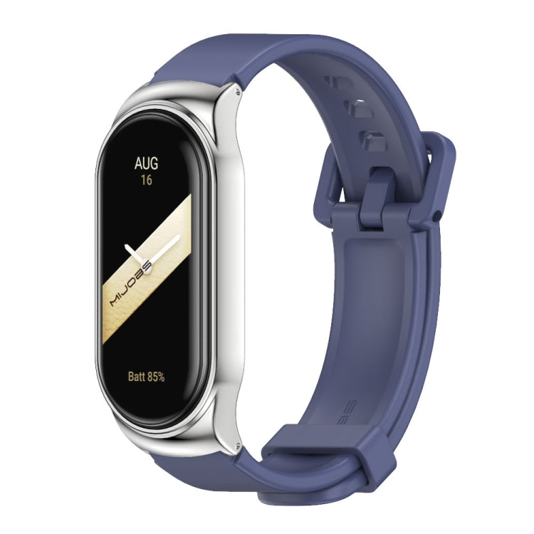 For Xiaomi Mi Band 8 Mijobs CS Case Silicone Watch Band(Midnight Blue Silver) - free shipping - PMc TechLife - Order now!