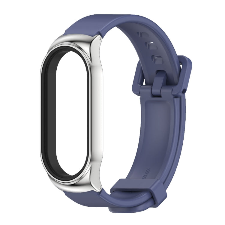 For Xiaomi Mi Band 8 Mijobs CS Case Silicone Watch Band(Midnight Blue Silver) - free shipping - PMc TechLife - Order now!