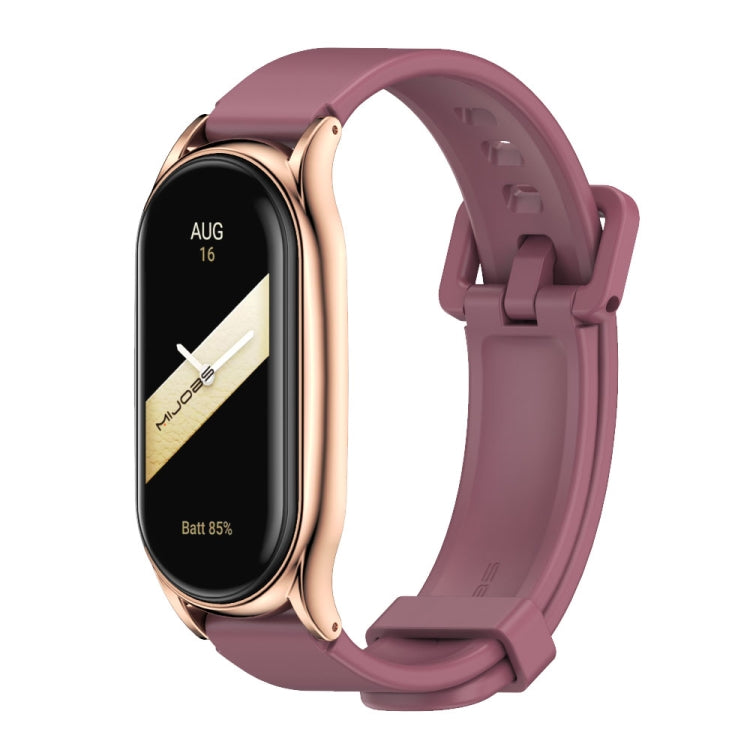 For Xiaomi Mi Band 8 Mijobs Plus Case Silicone Watch Band(Wine Red Rose Gold) - free shipping - PMc TechLife - Order now!