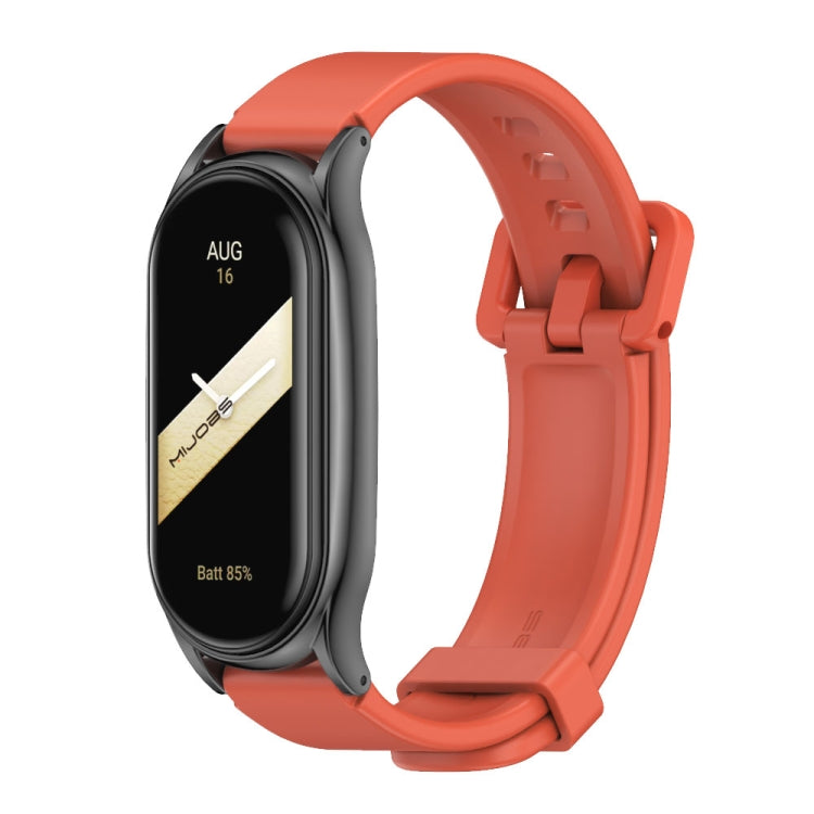 For Xiaomi Mi Band 8 Mijobs Plus Case Silicone Watch Band(Orange Black) - free shipping - PMc TechLife - Order now!