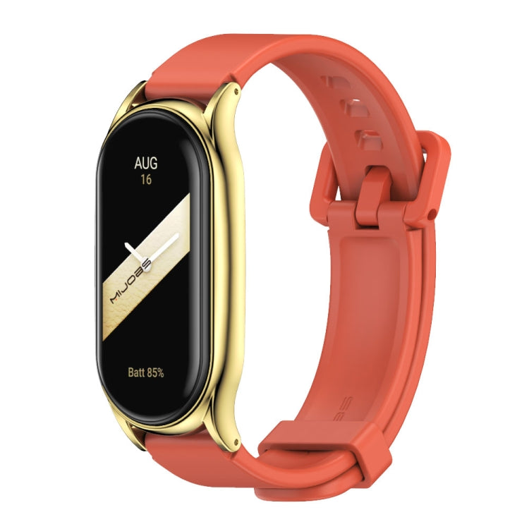 For Xiaomi Mi Band 8 Mijobs Plus Case Silicone Watch Band(Orange Gold) - free shipping - PMc TechLife - Order now!