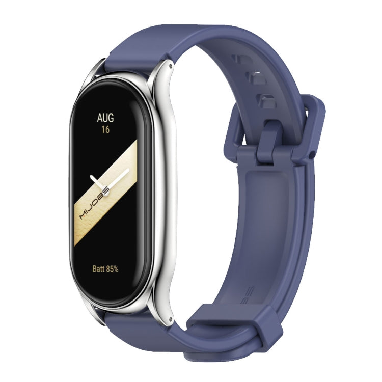 For Xiaomi Mi Band 8 Mijobs Plus Case Silicone Watch Band(Midnight Blue Silver) - free shipping - PMc TechLife - Order now!