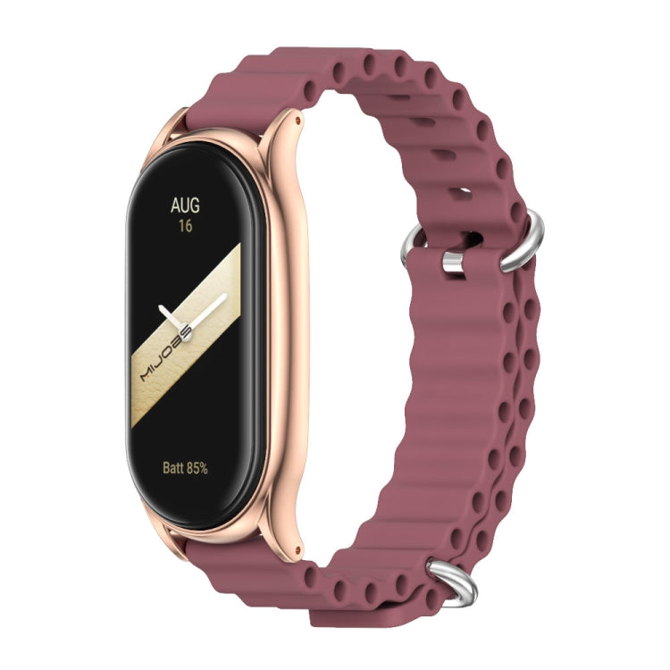 For Xiaomi Mi Band 8 Mijobs Plus Case Marine Silicone Breathable Watch Band(Wine Red Rose Gold) - free shipping - PMc TechLife - Order now!