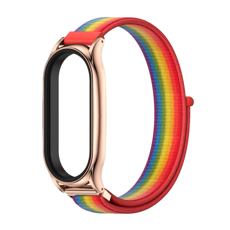 For Xiaomi Mi Band 8 Mijobs Plus Case Breathable Nylon Loop Watch Band(Rainbow Rose Gold) - free shipping - PMc TechLife - Order now!