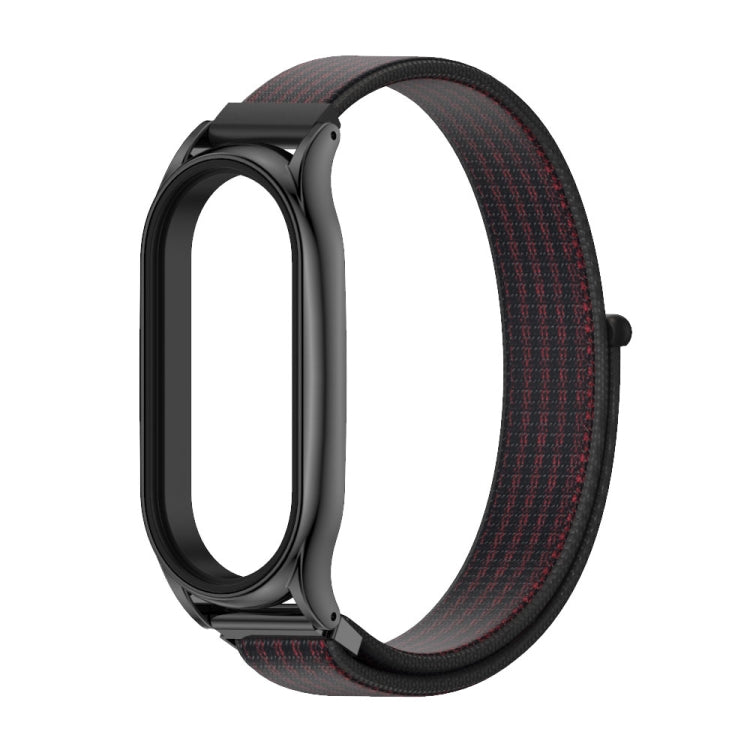For Xiaomi Mi Band 8 Mijobs Plus Case Breathable Nylon Loop Watch Band(Black Red) - free shipping - PMc TechLife - Order now!