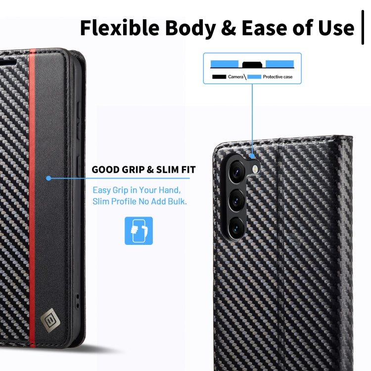 For Samsung Galaxy S24 5G LC.IMEEKE Carbon Fiber Leather Phone Case(Vertical Black) - free shipping - PMC Jewellery - Order now!