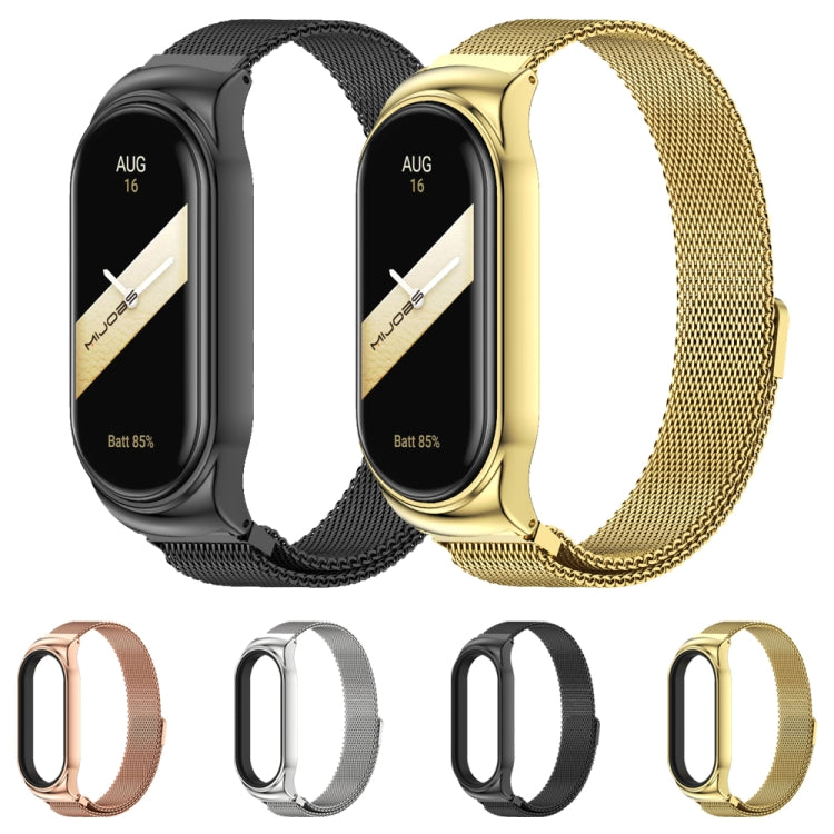 For Xiaomi Mi Band 8 Mijobs CS Case Milan Magnetic Stainless Steel Watch Band(Gold) - free shipping - PMc TechLife - Order now!