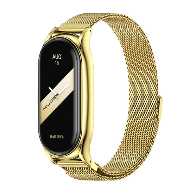 For Xiaomi Mi Band 8 Mijobs Plus Case Milan Magnetic Stainless Steel Watch Band(Gold) - free shipping - PMc TechLife - Order now!