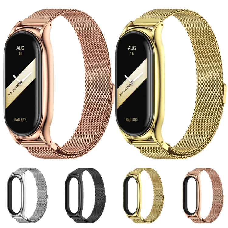 For Xiaomi Mi Band 8 Mijobs Plus Case Milan Magnetic Stainless Steel Watch Band(Gold) - free shipping - PMc TechLife - Order now!