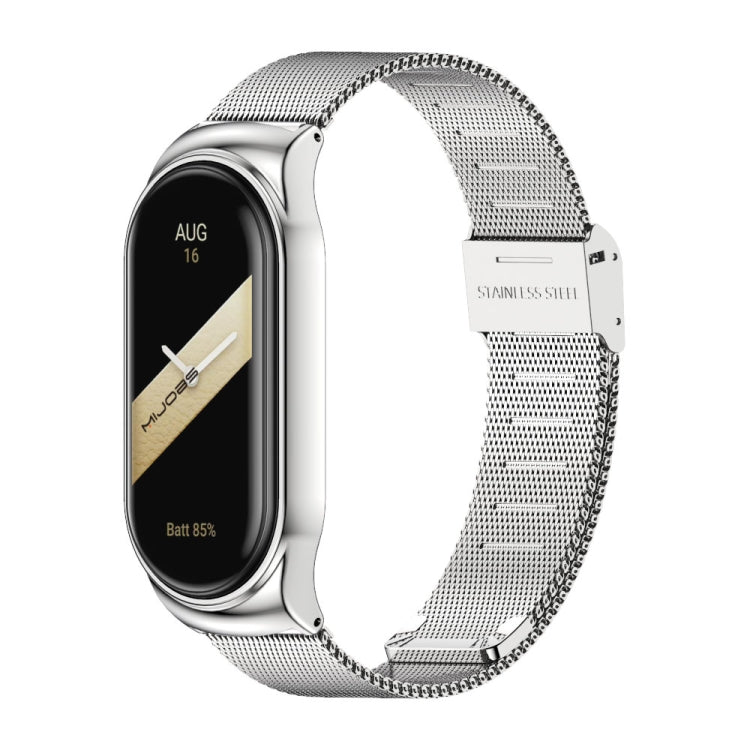 For Xiaomi Mi Band 8 Mijobs CS Case Milan Buckle Metal Watch Band(Silver) - free shipping - PMc TechLife - Order now!