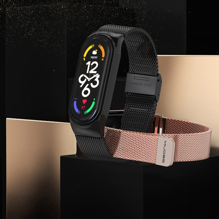 For Xiaomi Mi Band 8 Mijobs CS Case Milan Buckle Metal Watch Band(Gold) - free shipping - PMc TechLife - Order now!
