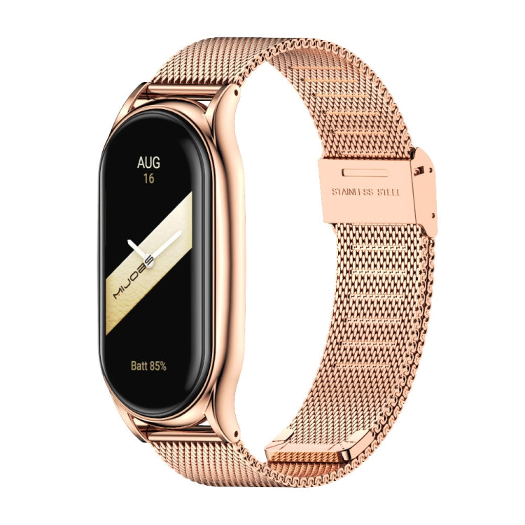 For Xiaomi Mi Band 8 Mijobs Plus Case Milan Buckle Metal Watch Band(Rose Gold) - free shipping - PMc TechLife - Order now!