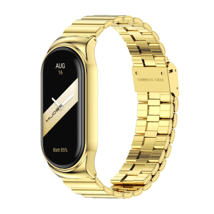 For Xiaomi Mi Band 8 Mijobs CS Case Bamboo Buckle Metal Watch Band(Gold) - free shipping - PMc TechLife - Order now!