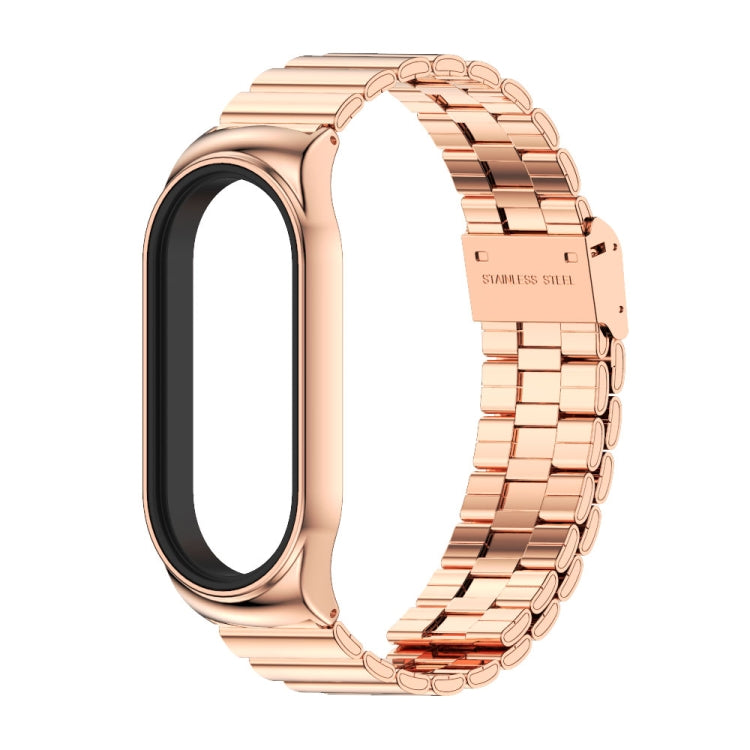 For Xiaomi Mi Band 8 Mijobs CS Case Bamboo Buckle Metal Watch Band(Rose Gold) - free shipping - PMc TechLife - Order now!
