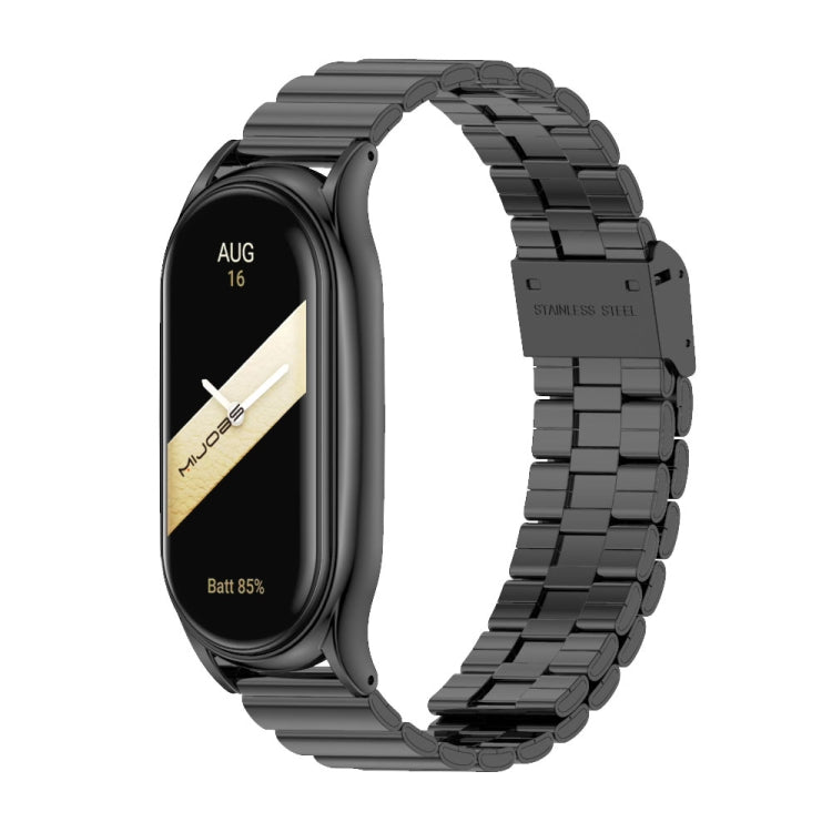 For Xiaomi Mi Band 8 Mijobs Plus Case Bamboo Buckle Metal Watch Band(Black) - free shipping - PMc TechLife - Order now!