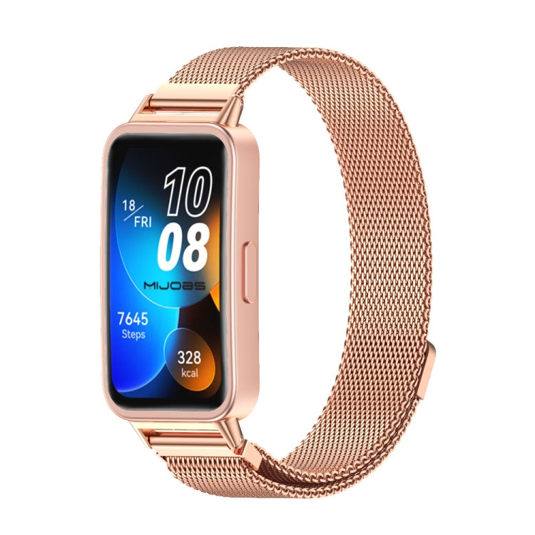 For Huawei Band 8 / 9 / 10 Mijobs Milan Magnetic Stainless Steel Watch Band(Rose Gold) - free shipping - PMC TechLife - Order now!