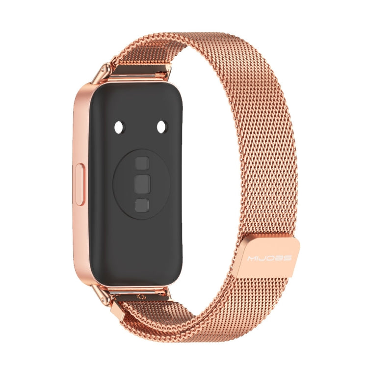 For Huawei Band 8 / 9 / 10 Mijobs Milan Magnetic Stainless Steel Watch Band(Rose Gold) - free shipping - PMC TechLife - Order now!