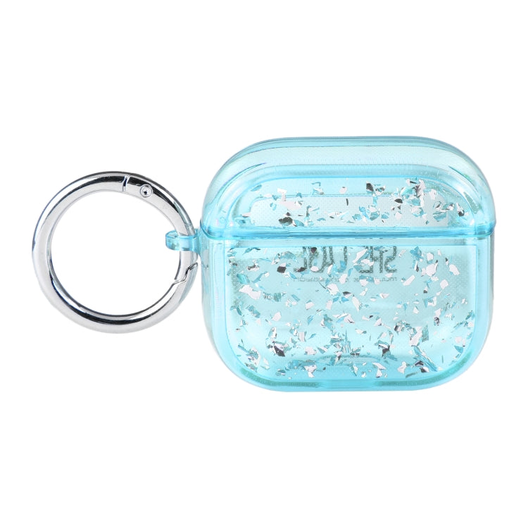 For AirPods Pro 2 Silver Foil Epoxy Bluetooth Earphone Protective Case(Sky Blue) - For AirPods Pro 2 by PMC Jewellery | Online Shopping South Africa | PMC Jewellery | Buy Now Pay Later Mobicred