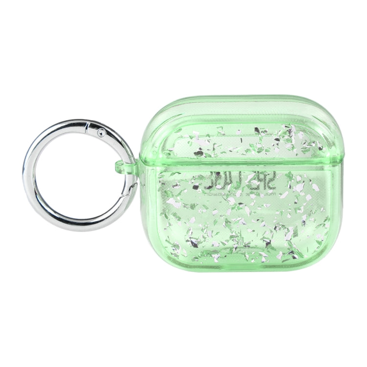 For AirPods 3 Silver Foil Epoxy Bluetooth Earphone Protective Case(Green) - For AirPods 3 by PMC Jewellery | Online Shopping South Africa | PMC Jewellery | Buy Now Pay Later Mobicred