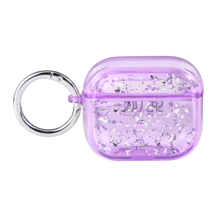 For AirPods Pro Silver Foil Epoxy Bluetooth Earphone Protective Case(Purple) - For AirPods Pro by PMC Jewellery | Online Shopping South Africa | PMC Jewellery | Buy Now Pay Later Mobicred