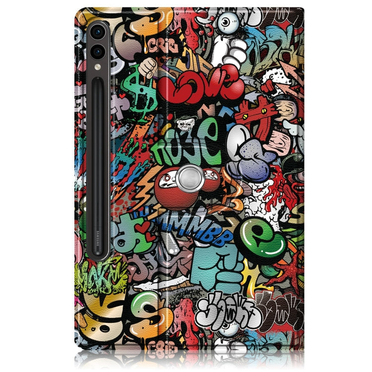 For Samsung Galaxy Tab S9 360 Rotation Stand Painted Smart Leather Tablet Case(Graffiti) - free shipping - PMC Jewellery - Order now!