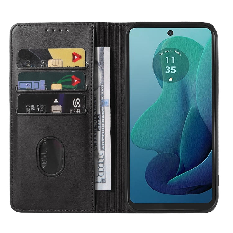 For Motorola Moto G 5G 2024 Magnetic Closure Leather Phone Case(Black) - Motorola Cases by PMC TechLife | Online Shopping South Africa | PMC TechLife | Buy Now Pay Later Mobicred