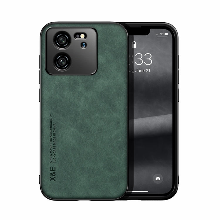For Xiaomi Redmi K60 Ultra Skin Feel Magnetic Leather Back Phone Case(Green) - Redmi K60 Ultra Cases by PMC TechLife | Online Shopping South Africa | PMC TechLife | Buy Now Pay Later Mobicred