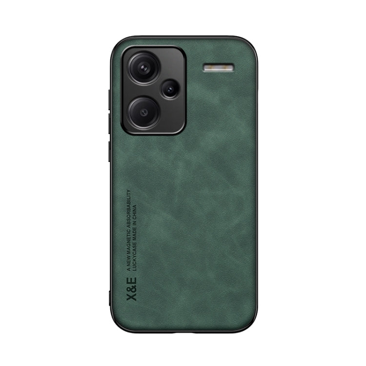 For Xiaomi Redmi Note 13 Pro+ 5G Skin Feel Magnetic Leather Back Phone Case(Green) - Xiaomi Cases by PMC TechLife | Online Shopping South Africa | PMC TechLife | Buy Now Pay Later Mobicred