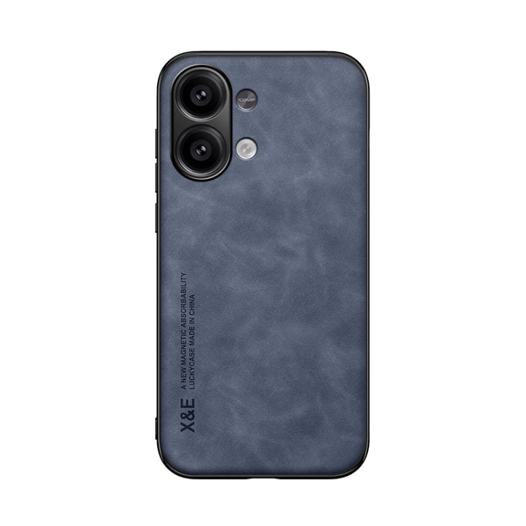 For Xiaomi Redmi Note 13 4G Skin Feel Magnetic Leather Back Phone Case(Blue) - Note 13 Cases by PMC TechLife | Online Shopping South Africa | PMC TechLife | Buy Now Pay Later Mobicred