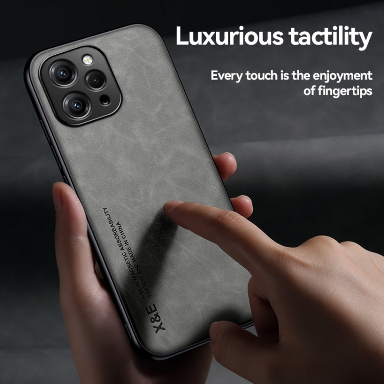 For Xiaomi 14 Skin Feel Magnetic Leather Back Phone Case(Dark Grey) - 14 Cases by PMC TechLife | Online Shopping South Africa | PMC TechLife | Buy Now Pay Later Mobicred
