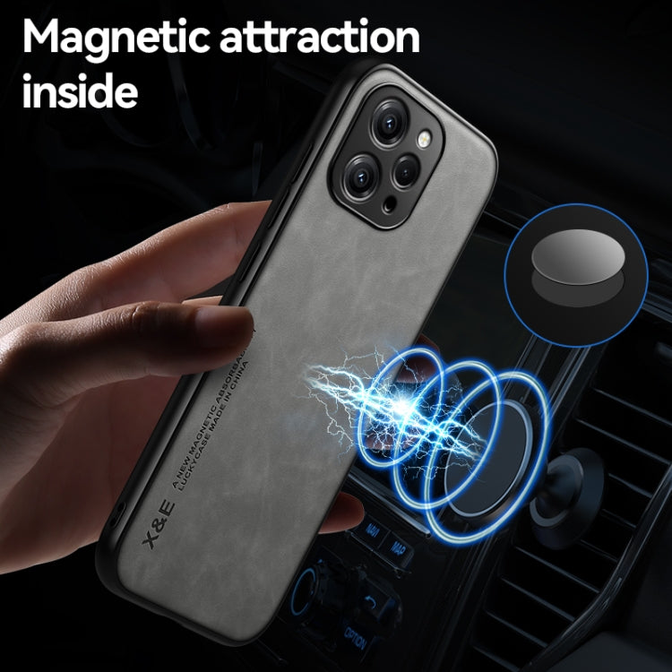 For Xiaomi 14 Skin Feel Magnetic Leather Back Phone Case(Dark Grey) - 14 Cases by PMC TechLife | Online Shopping South Africa | PMC TechLife | Buy Now Pay Later Mobicred
