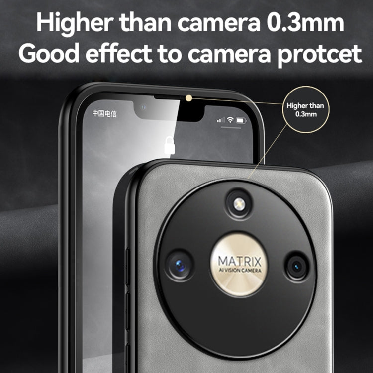 For Honor X9b Skin Feel Magnetic Leather Back Phone Case(Dark Grey) - Honor Cases by PMC TechLife | Online Shopping South Africa | PMC TechLife