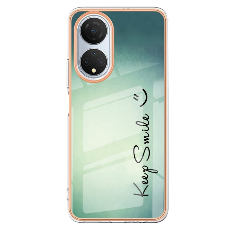 For Honor X7 Electroplating Marble Dual-side IMD Phone Case(Smile) - Honor Cases by PMC TechLife | Online Shopping South Africa | PMC TechLife | Buy Now Pay Later Mobicred