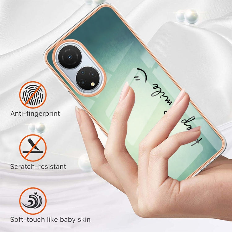 For Honor X7 Electroplating Marble Dual-side IMD Phone Case(Smile) - Honor Cases by PMC TechLife | Online Shopping South Africa | PMC TechLife | Buy Now Pay Later Mobicred